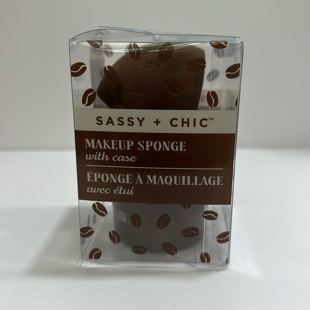 Classy + Chic Brown Makeup Sponge with Mini Breathable Coffee Cup Case